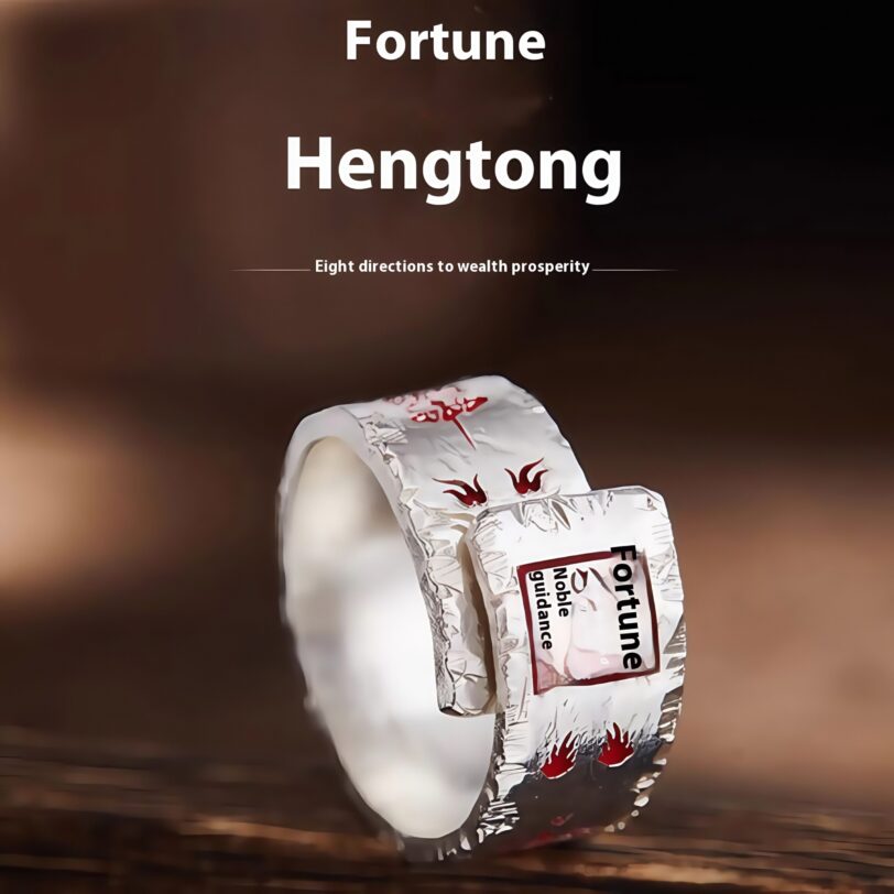 Zen Daoist Ring, Vintage Chinese Band, New Index Jewelry