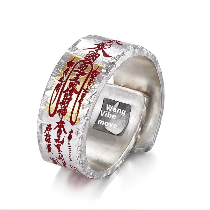 Zen Daoist Ring, Vintage Chinese Band, New Index Jewelry - Image 4