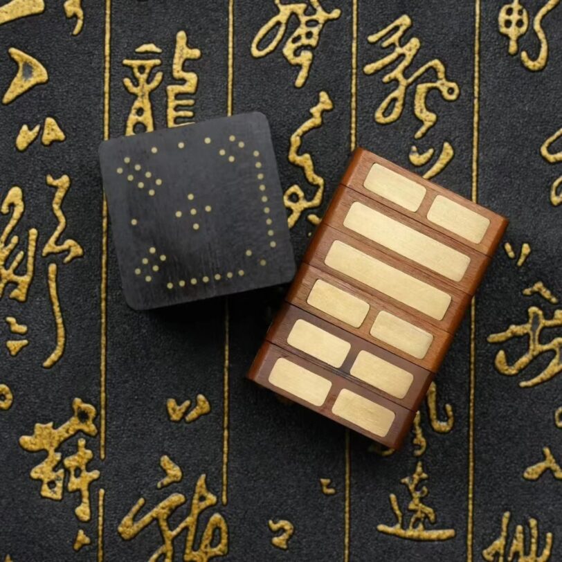 Natural Zhouyi Magic Cube Thunder Strike Jujube Wood 64 Hexagrams Boxwood Eight Trigrams Taiji Scholar's Play Yi Jing Six Lines River Chart and Luo Book Hand Grip - Image 4